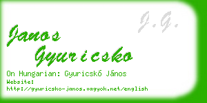 janos gyuricsko business card